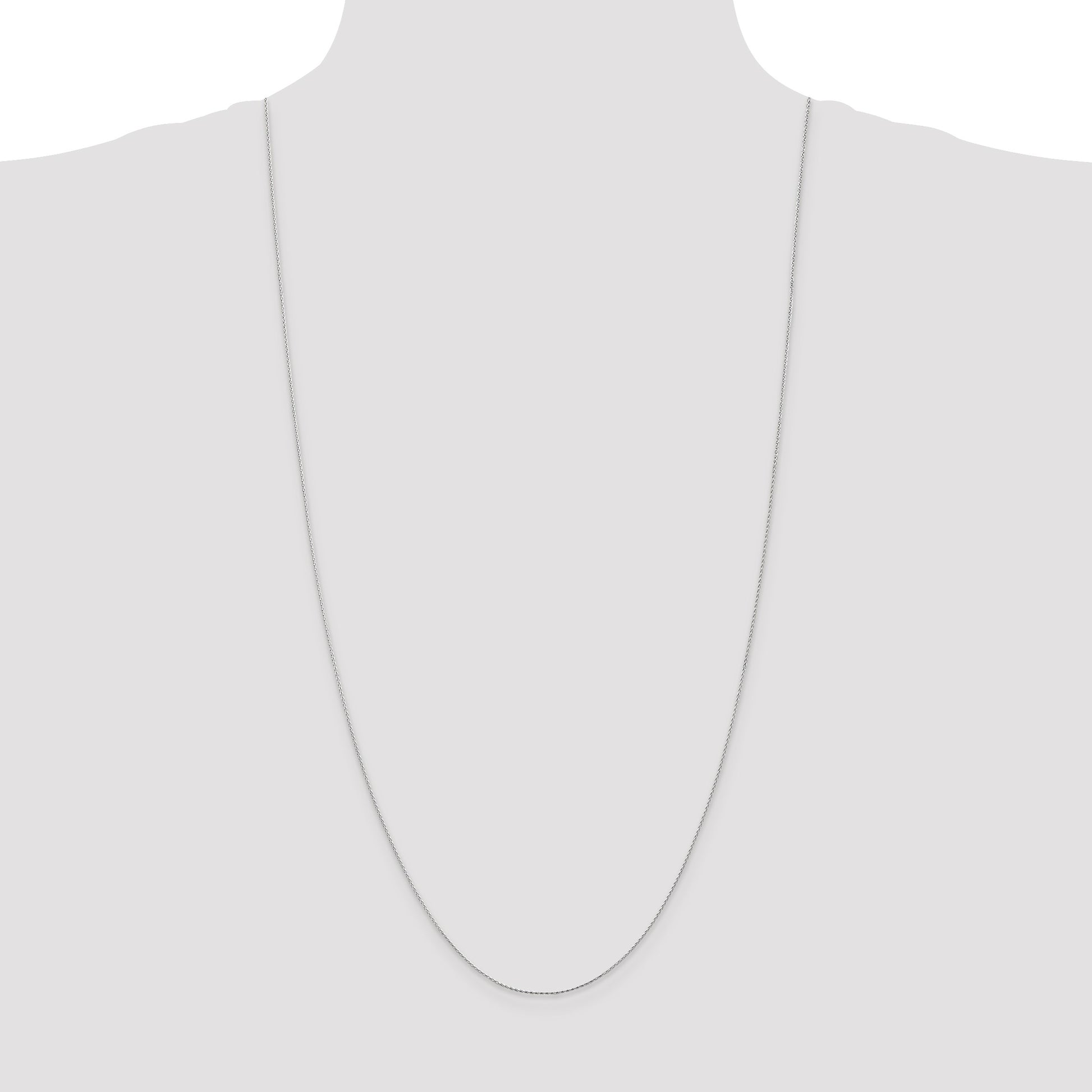 14K White Gold 30 inch .8mm Diamond-cut Parisian Wheat with Lobster Clasp Chain