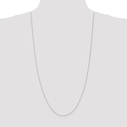 14K White Gold 30 inch .8mm Diamond-cut Parisian Wheat with Lobster Clasp Chain