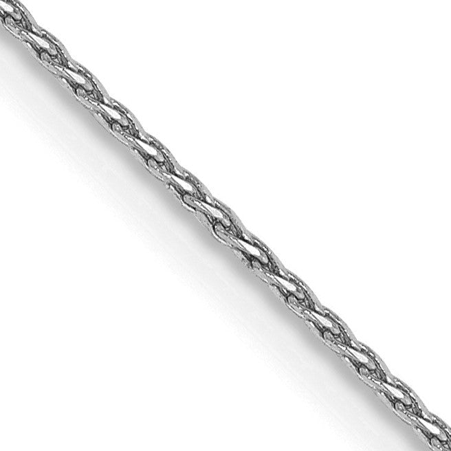 14K White Gold 20 inch .8mm Diamond-cut Parisian Wheat with Lobster Clasp Chain