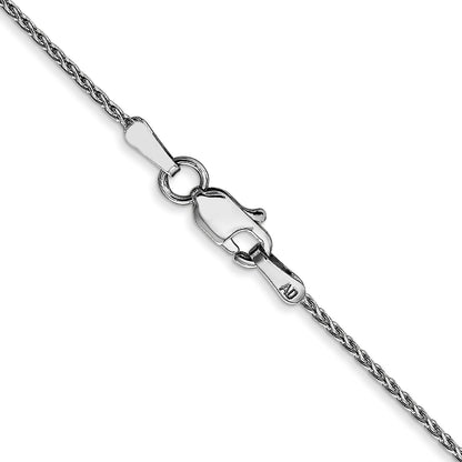 14K White Gold 24 inch 1mm Diamond-cut Parisian Wheat with Lobster Clasp Chain