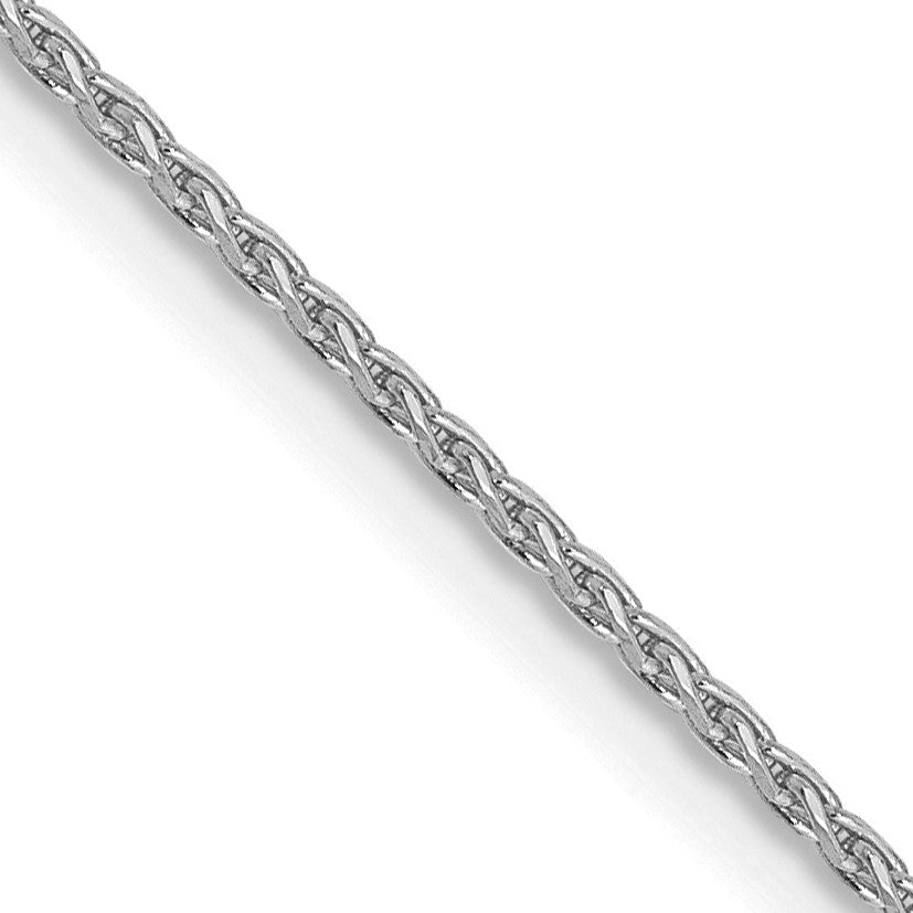 14K White Gold 16 inch 1mm Diamond-cut Parisian Wheat with Lobster Clasp Chain