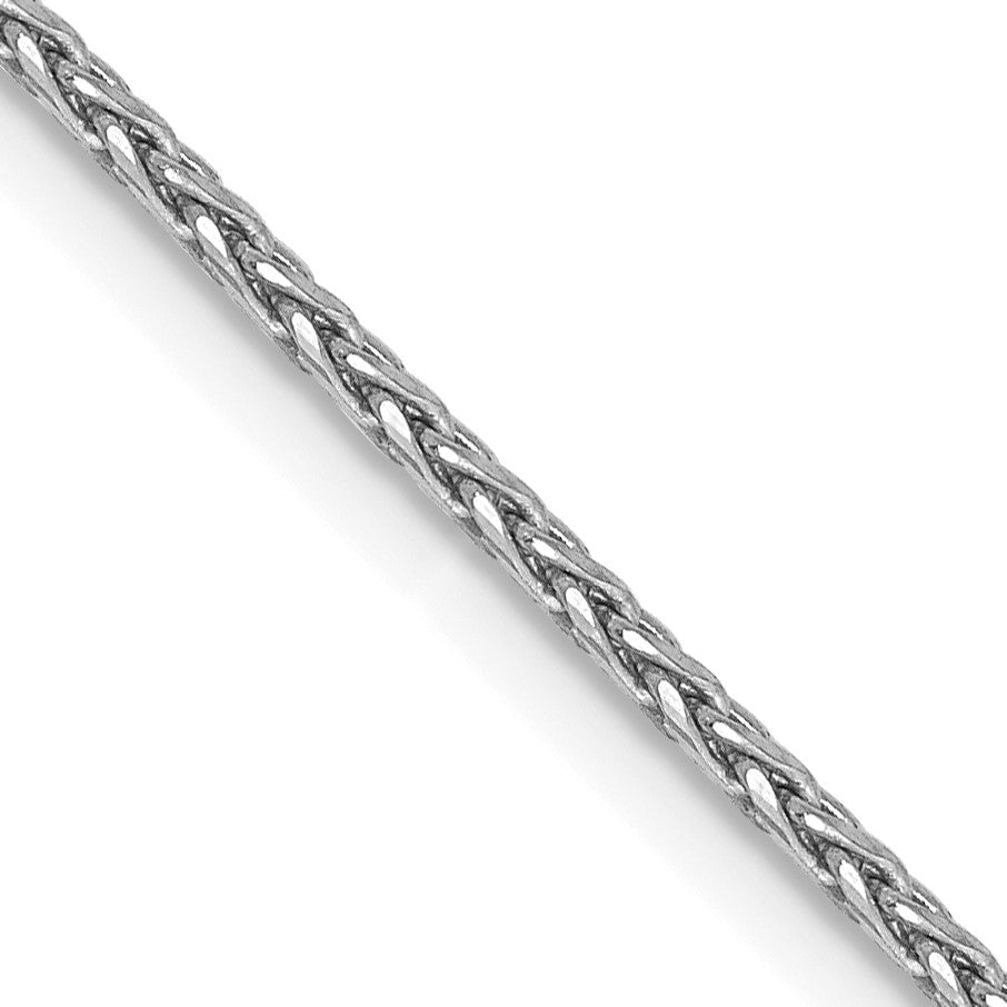 14K White Gold 24 inch 1.5mm Diamond-cut Parisian Wheat with Lobster Clasp Chain