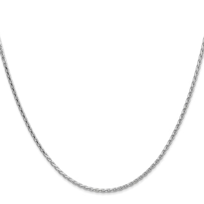 14K White Gold 20 inch 1.6mm Diamond-cut Parisian Wheat with Lobster Clasp Chain