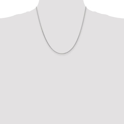 14K White Gold 20 inch 1.6mm Diamond-cut Parisian Wheat with Lobster Clasp Chain