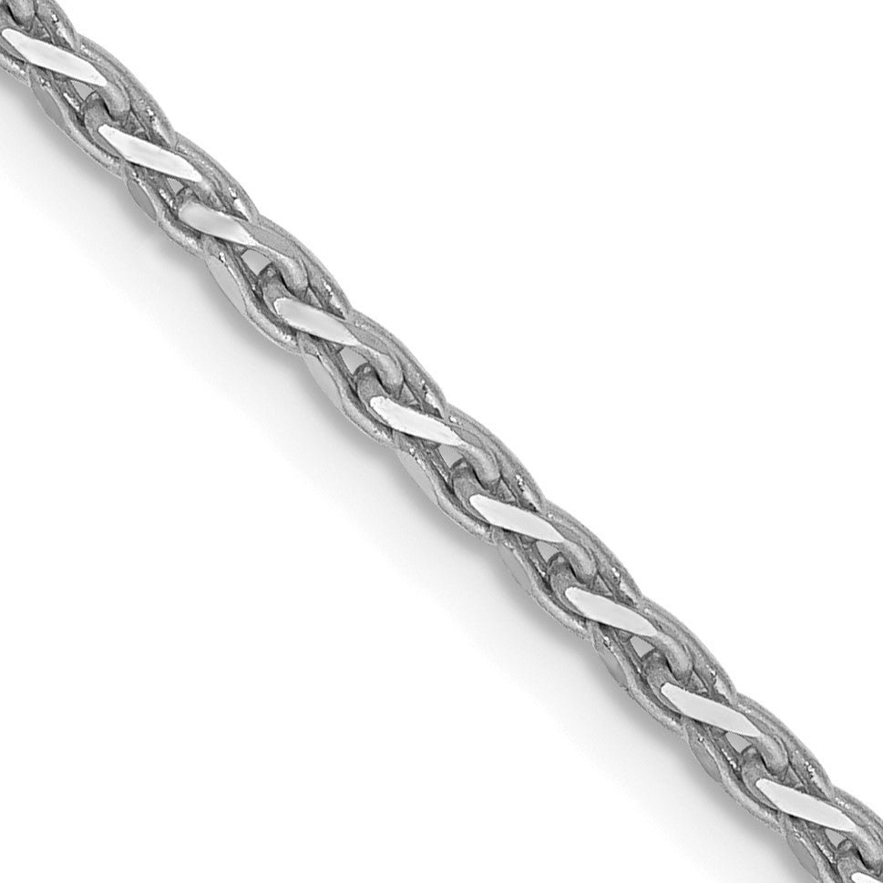 14K White Gold 20 inch 1.6mm Diamond-cut Parisian Wheat with Lobster Clasp Chain