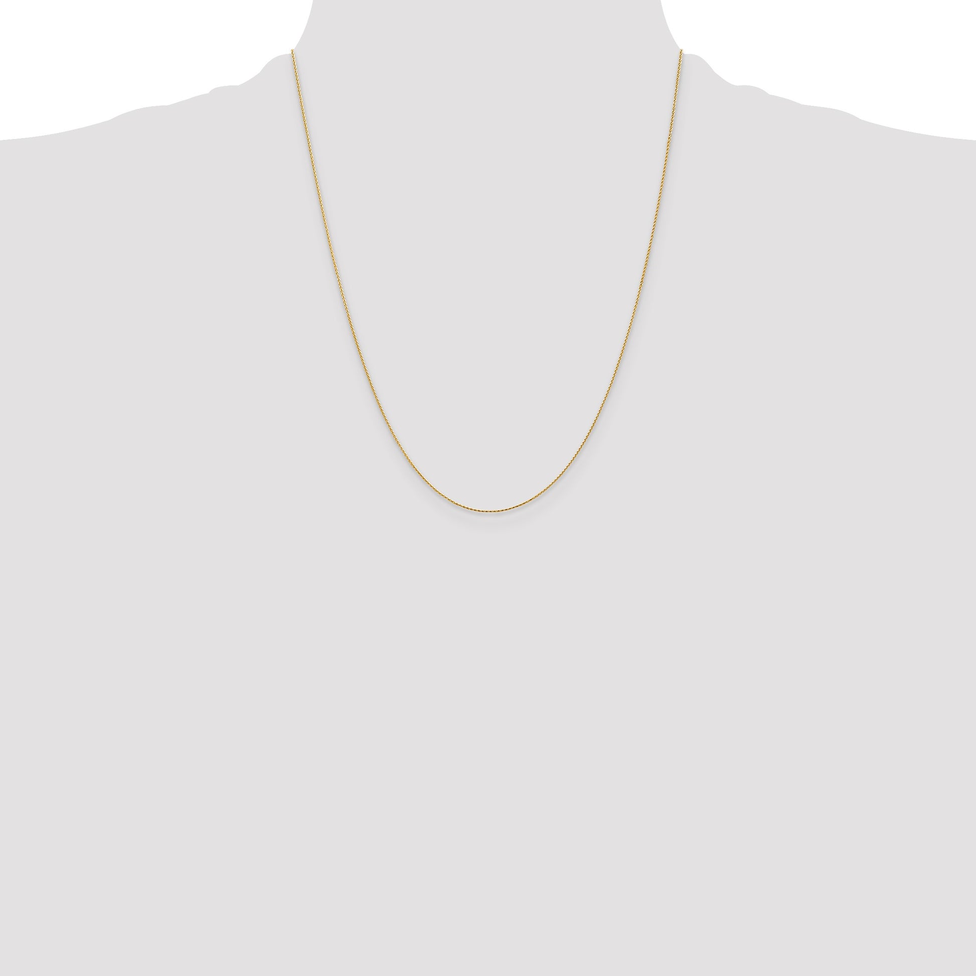14K 22 inch .8mm Diamond-cut Parisian Wheat with Lobster Clasp Chain