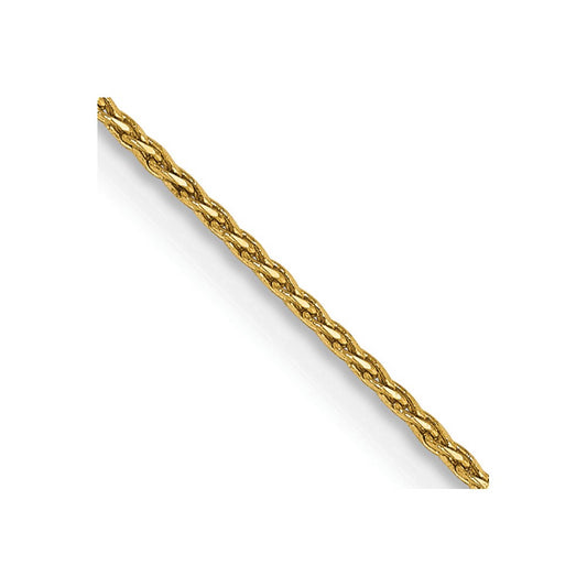 14K 18 inch .8mm Diamond-cut Parisian Wheat with Lobster Clasp Chain