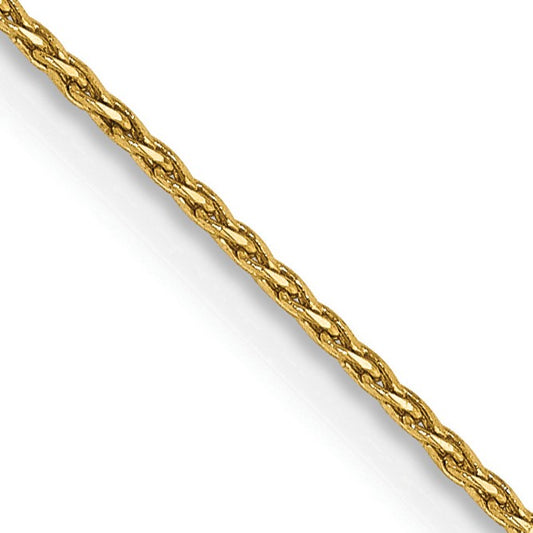 14K 20 inch .8mm Diamond-cut Parisian Wheat with Lobster Clasp Chain