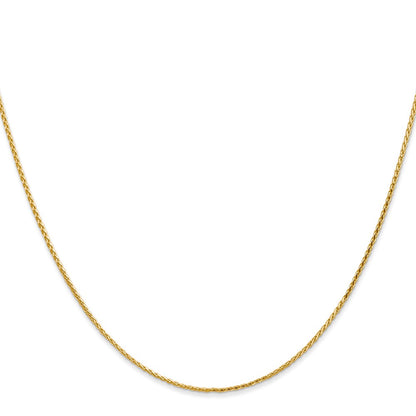 14K 16 inch 1mm Diamond-cut Parisian Wheat with Lobster Clasp Chain