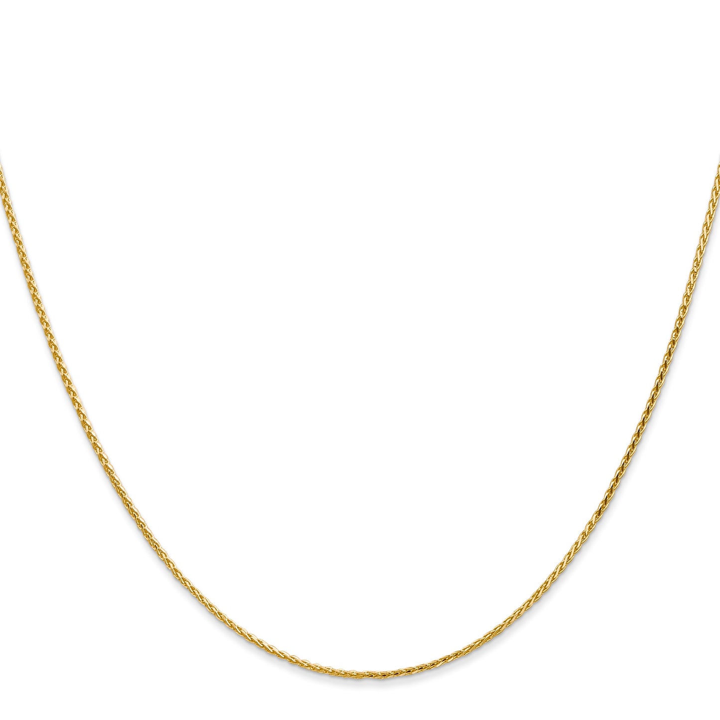 14K 24 inch 1mm Diamond-cut Parisian Wheat with Lobster Clasp Chain