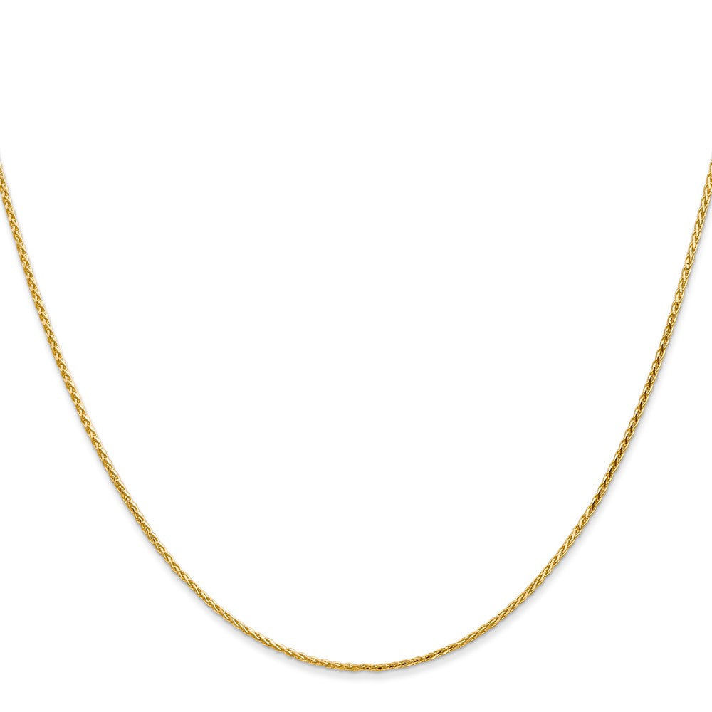 14K 18 inch 1mm Diamond-cut Parisian Wheat with Lobster Clasp Chain