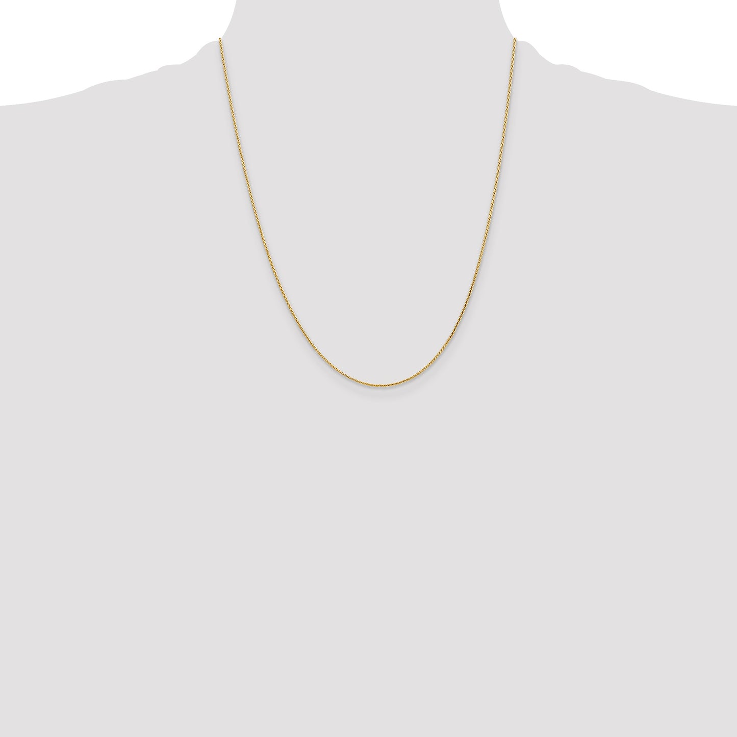 14K 22 inch 1mm Diamond-cut Parisian Wheat with Lobster Clasp Chain