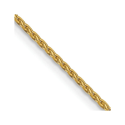 14K 16 inch 1mm Diamond-cut Parisian Wheat with Lobster Clasp Chain