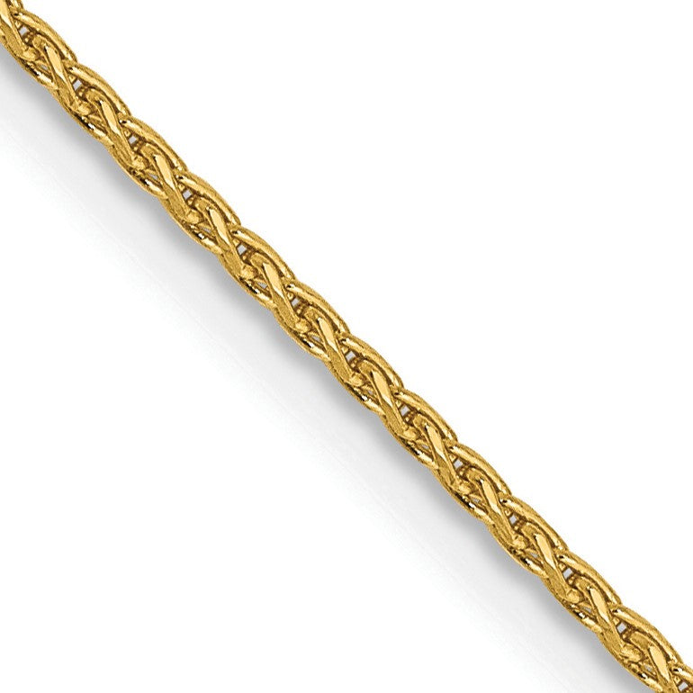 14K 18 inch 1mm Diamond-cut Parisian Wheat with Lobster Clasp Chain