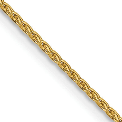 14K 18 inch 1mm Diamond-cut Parisian Wheat with Lobster Clasp Chain
