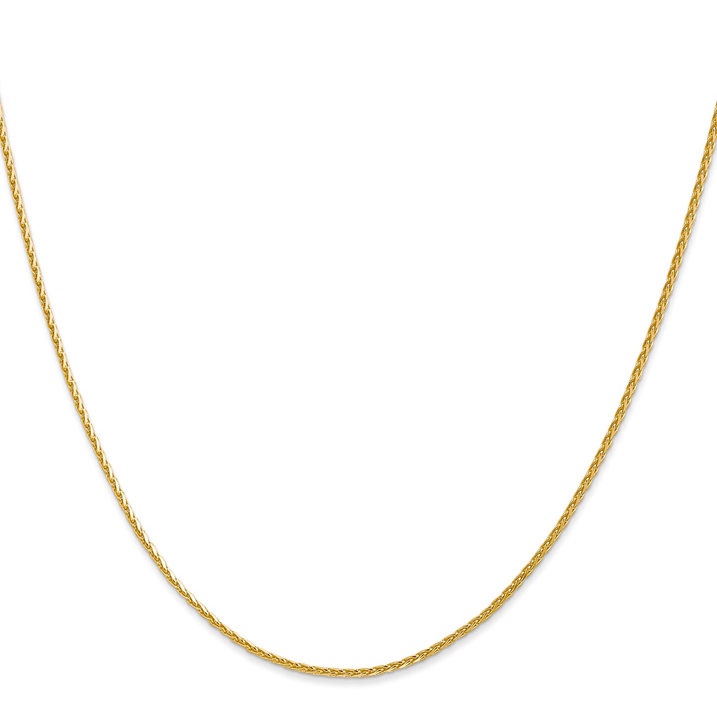 14K 22 inch 1.5mm Diamond-cut Parisian Wheat with Lobster Clasp Chain