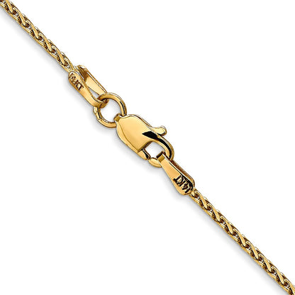 14K 20 inch 1.5mm Diamond-cut Parisian Wheat with Lobster Clasp Chain