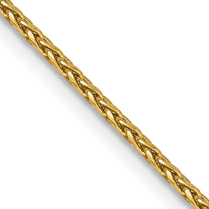 14K 22 inch 1.5mm Diamond-cut Parisian Wheat with Lobster Clasp Chain