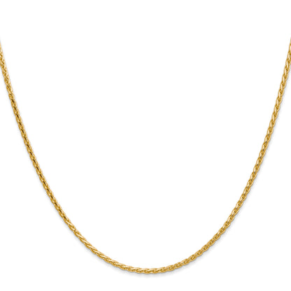 14K 20 inch 1.9mm Diamond-cut Parisian Wheat with Lobster Clasp Chain