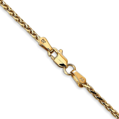 14K 22 inch 1.9mm Diamond-cut Parisian Wheat with Lobster Clasp Chain