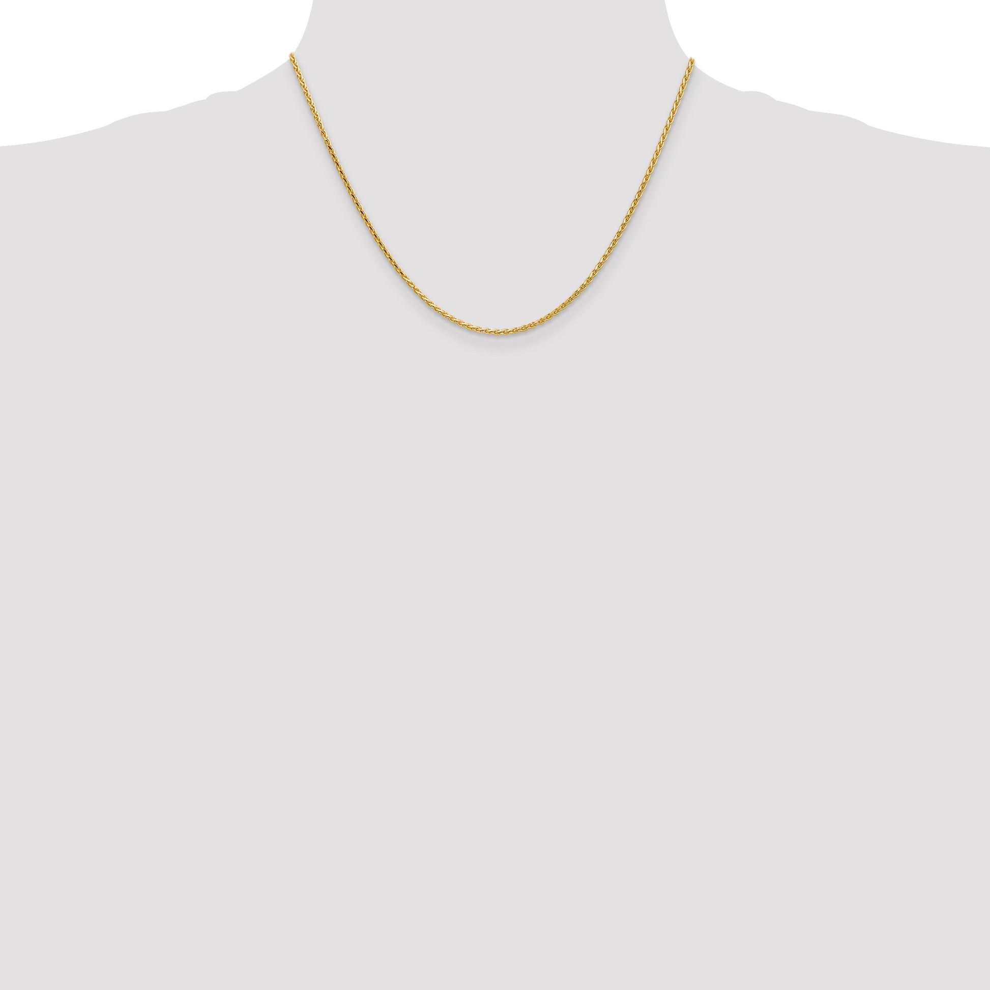14K 18 inch 1.9mm Diamond-cut Parisian Wheat with Lobster Clasp Chain