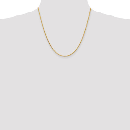 14K 20 inch 1.9mm Diamond-cut Parisian Wheat with Lobster Clasp Chain