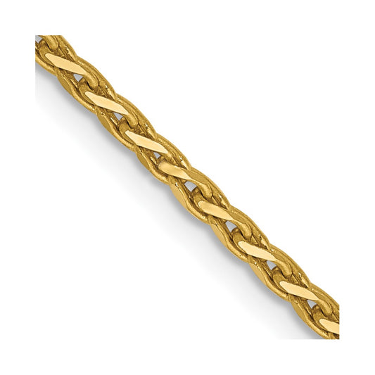 14K 18 inch 1.9mm Diamond-cut Parisian Wheat with Lobster Clasp Chain