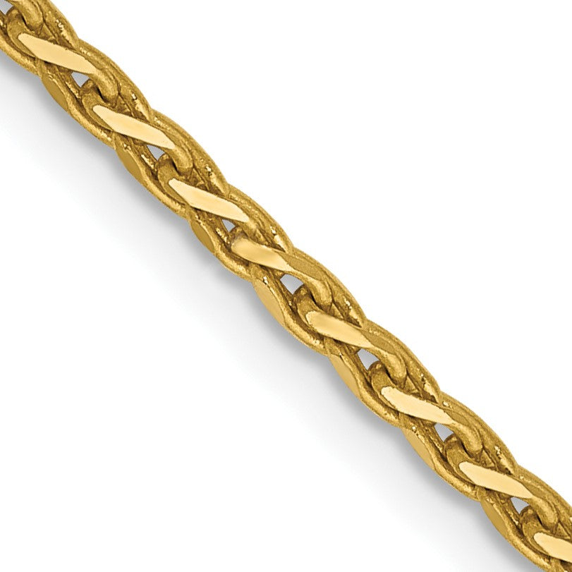 14K 18 inch 1.9mm Diamond-cut Parisian Wheat with Lobster Clasp Chain