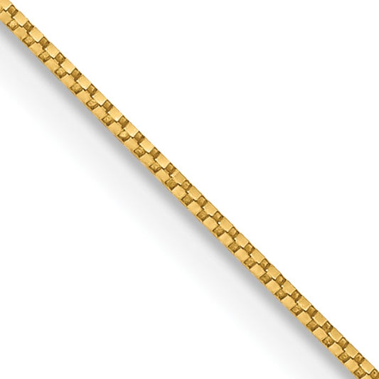 14K 22 inch .7mm Box with Spring Ring Clasp Chain