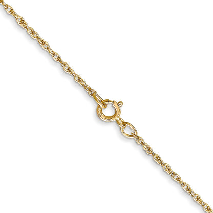 14K 22 inch .8mm Light Baby Rope with Spring Ring Clasp Chain