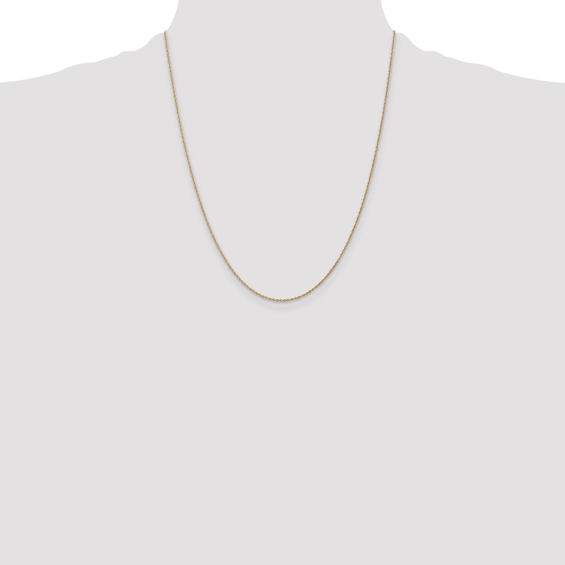 14K 22 inch .8mm Light Baby Rope with Spring Ring Clasp Chain