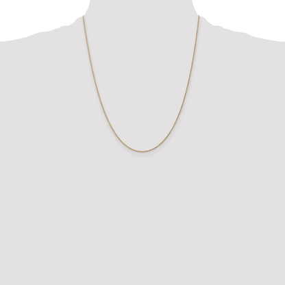 14K 22 inch .8mm Light Baby Rope with Spring Ring Clasp Chain