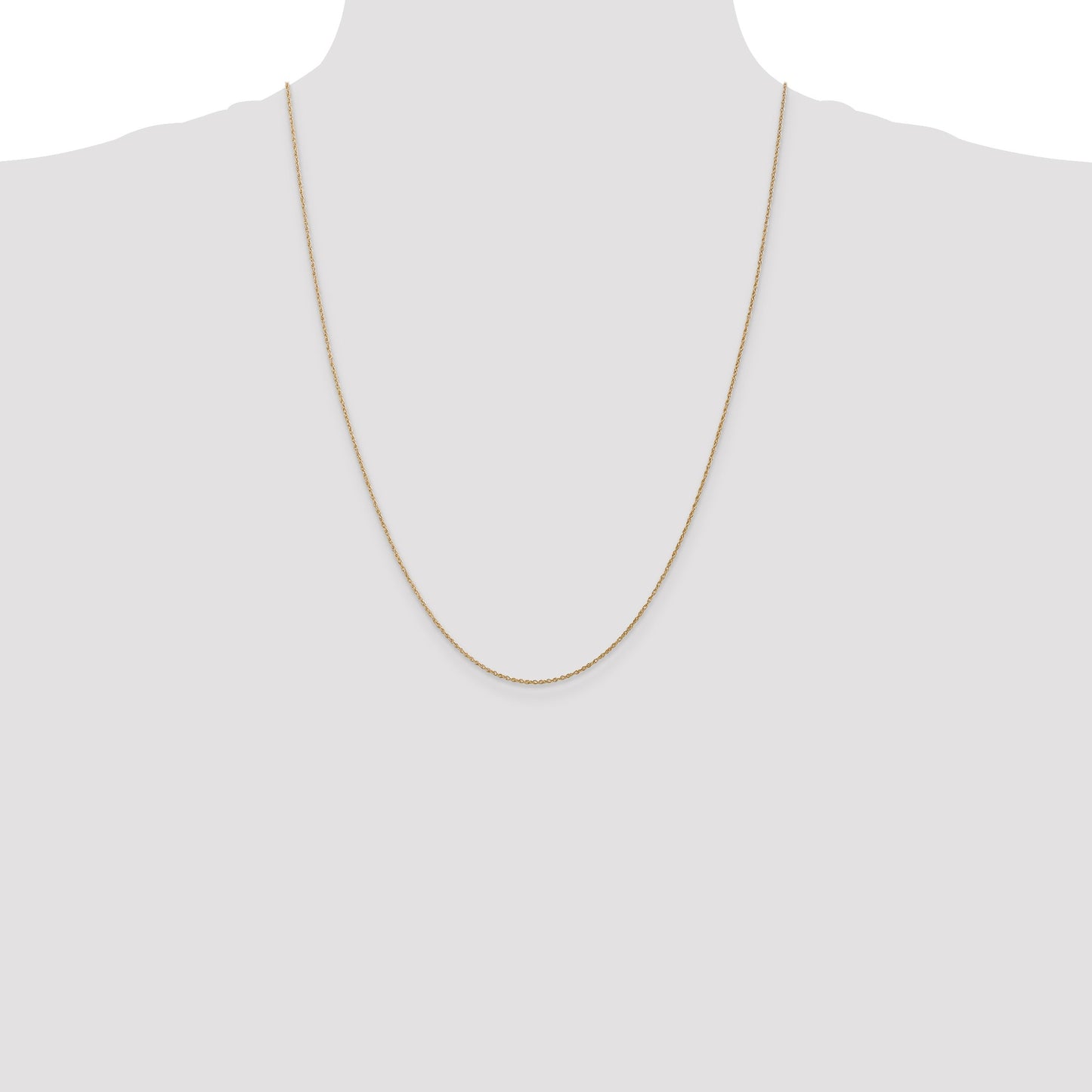 14K 24 inch .8mm Light Baby Rope with Spring Ring Clasp Chain