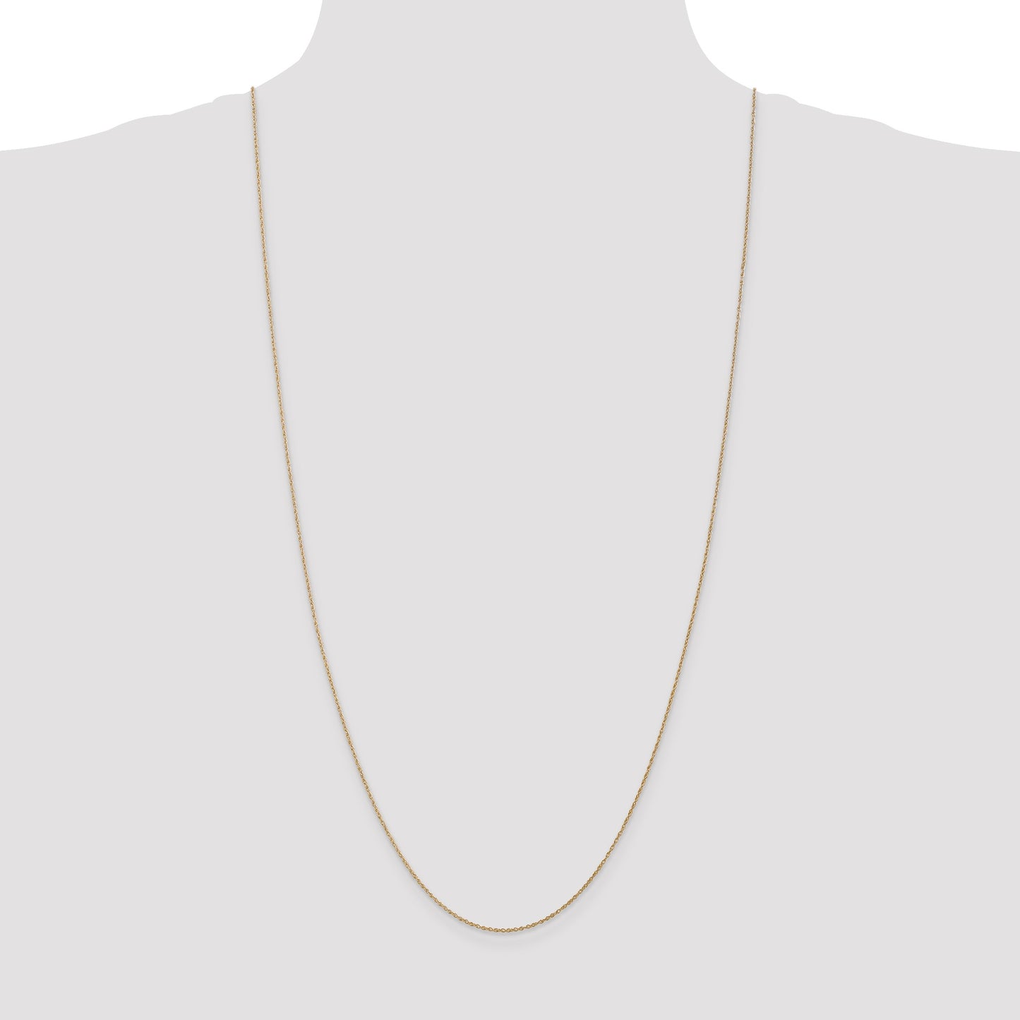 14K 30 inch .8mm Light Baby Rope with Spring Ring Clasp Chain