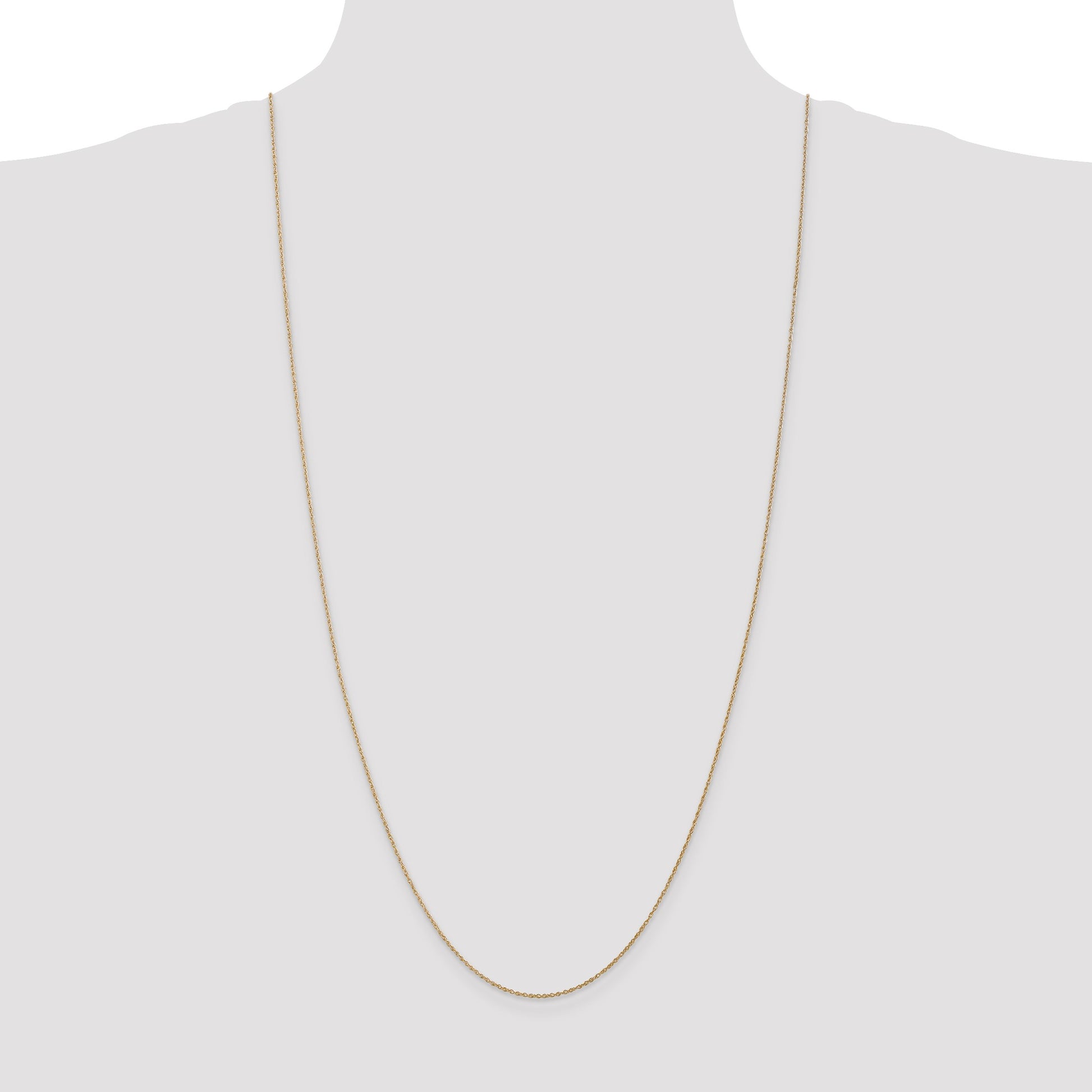 14K 30 inch .8mm Light Baby Rope with Spring Ring Clasp Chain