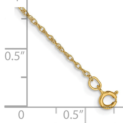 14K 6 inch .8mm Light Baby Rope with Spring Ring Clasp Chain