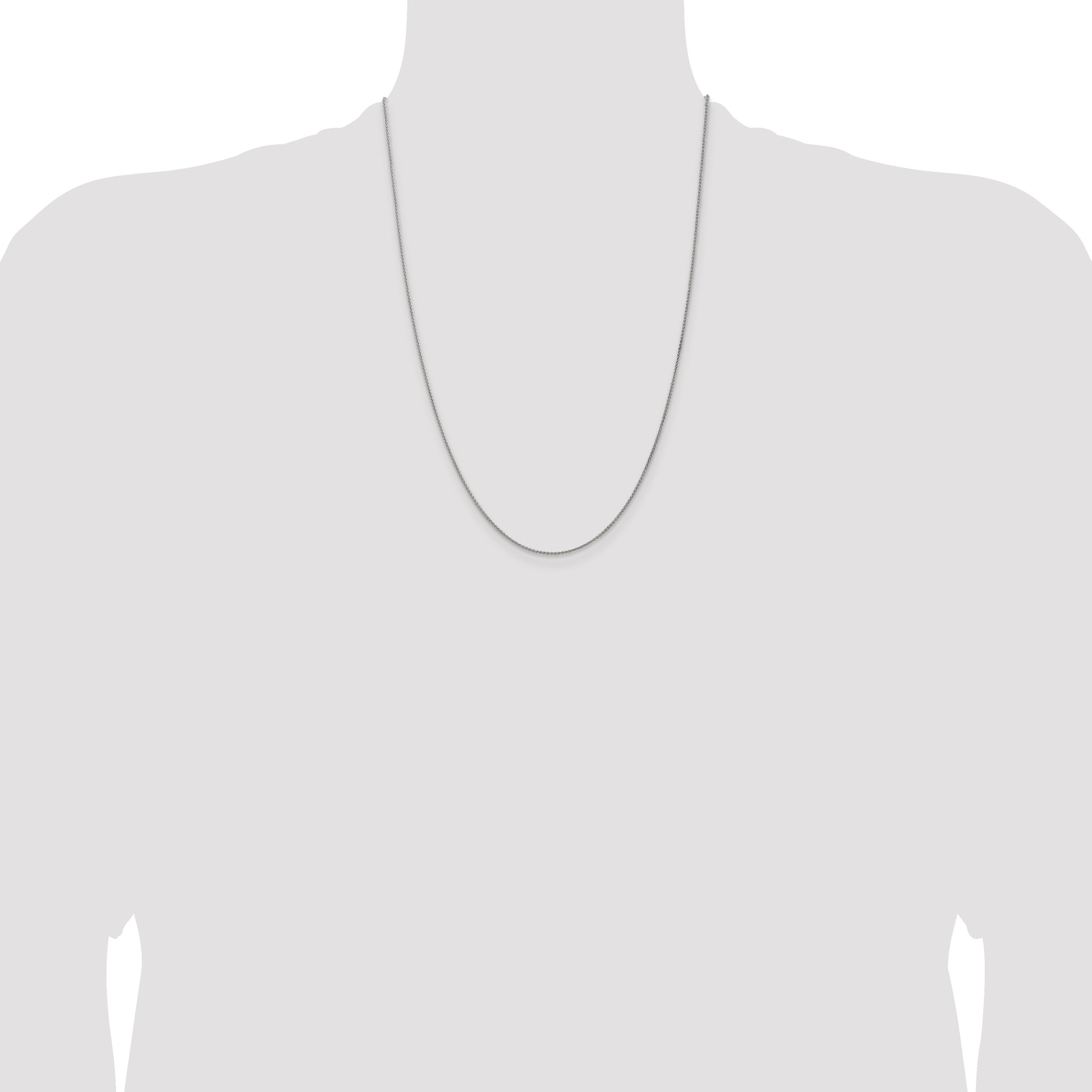 14K White Gold 24 inch 1.25mm Spiga with Lobster Clasp Chain