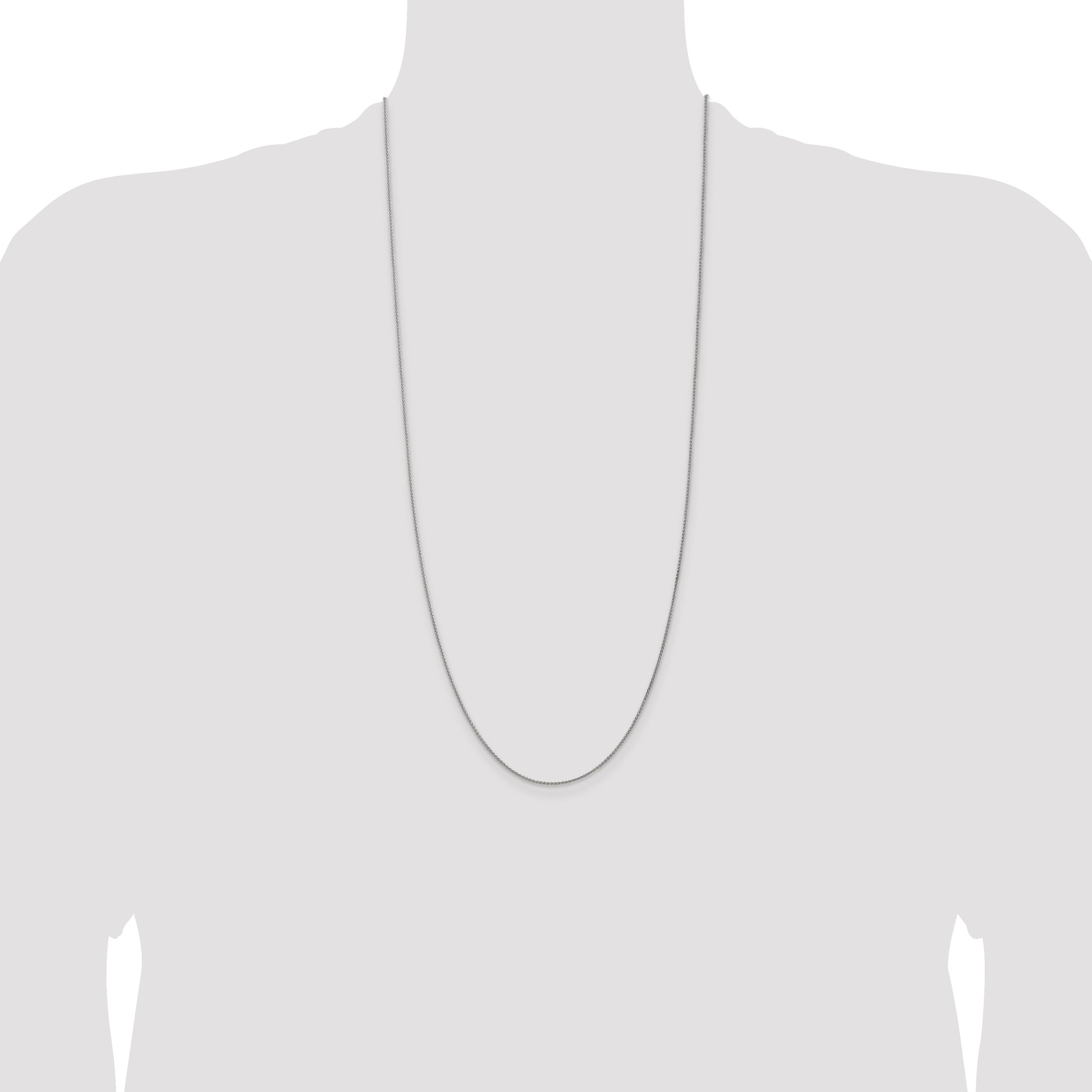 14K White Gold 30 inch 1.25mm Spiga with Lobster Clasp Chain