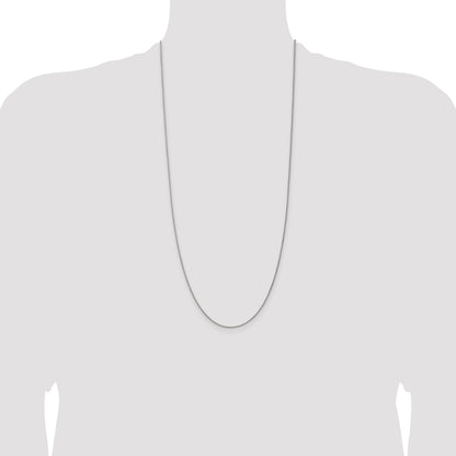 14K White Gold 30 inch 1.25mm Spiga with Lobster Clasp Chain