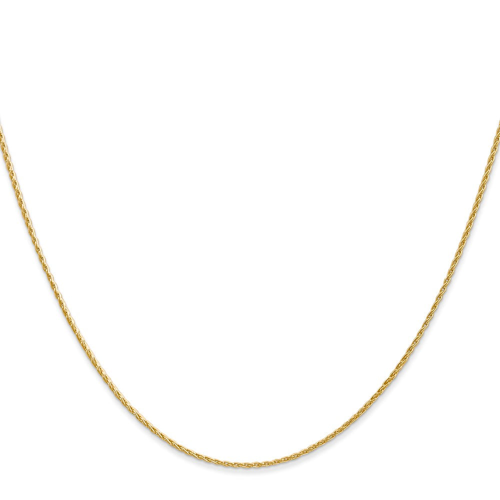 14K 20 inch 1mm Round Parisian Wheat with Lobster Clasp Chain