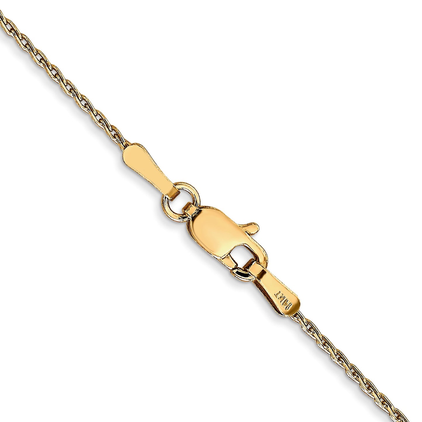 14K 16 inch 1mm Round Parisian Wheat with Lobster Clasp Chain