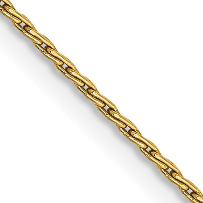 14K 16 inch 1mm Round Parisian Wheat with Lobster Clasp Chain
