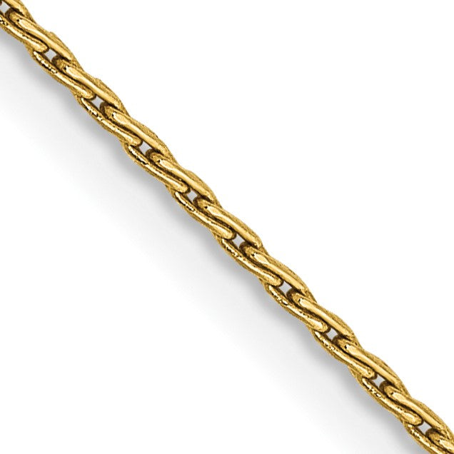 14K 18 inch 1mm Round Parisian Wheat with Lobster Clasp Chain