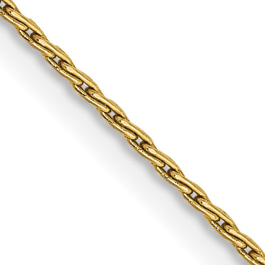 14K 18 inch 1mm Round Parisian Wheat with Lobster Clasp Chain