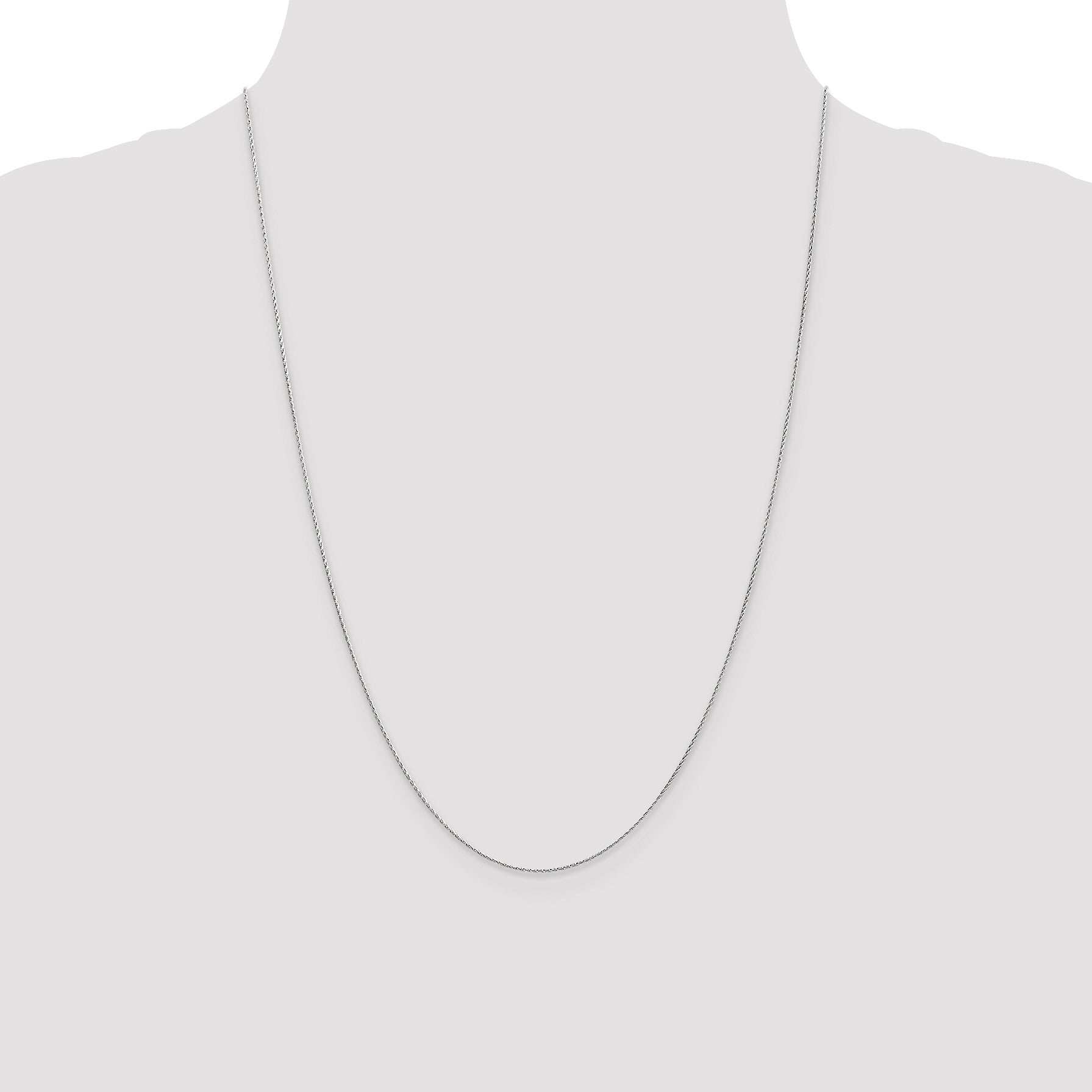 14K White Gold 24 inch .7mm Round Parisian Wheat with Lobster Clasp Chain