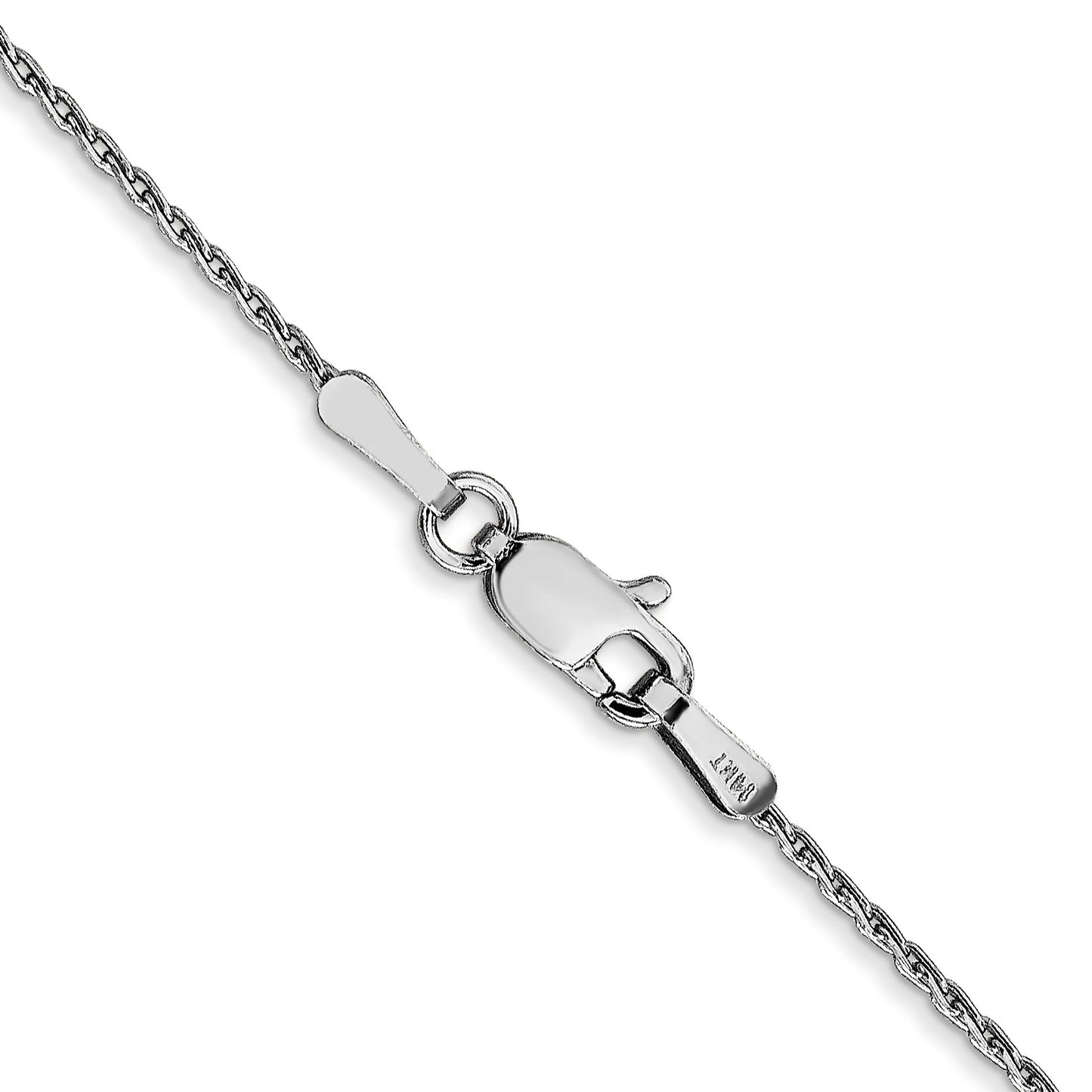 14K White Gold 20 inch 1mm Round Parisian Wheat with Lobster Clasp Chain