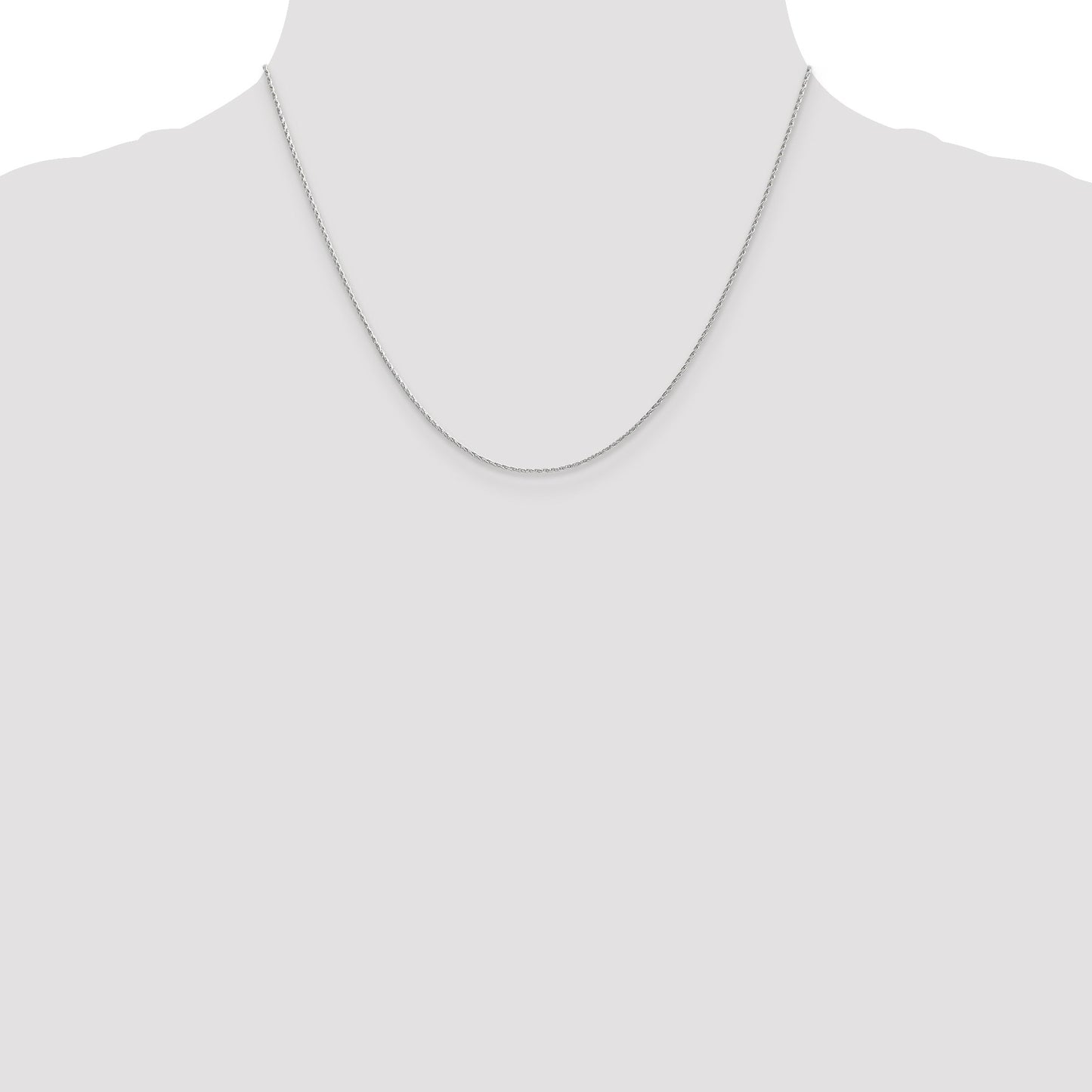 14K White Gold 18 inch 1mm Round Parisian Wheat with Lobster Clasp Chain