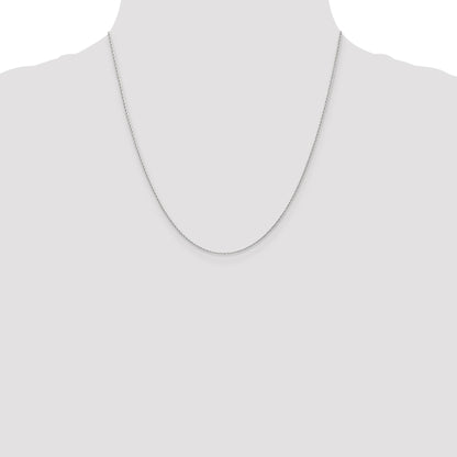14K White Gold 20 inch 1mm Round Parisian Wheat with Lobster Clasp Chain