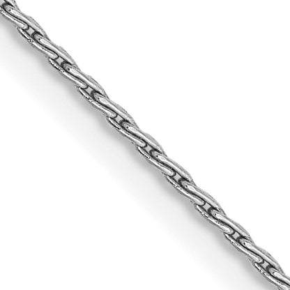 14K White Gold 18 inch 1mm Round Parisian Wheat with Lobster Clasp Chain