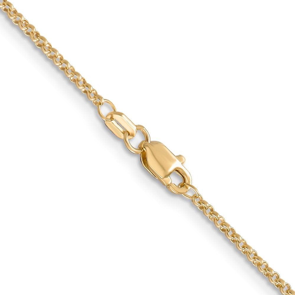 14K 18 inch 1.55mm Rolo with Lobster Clasp Pendant Chain